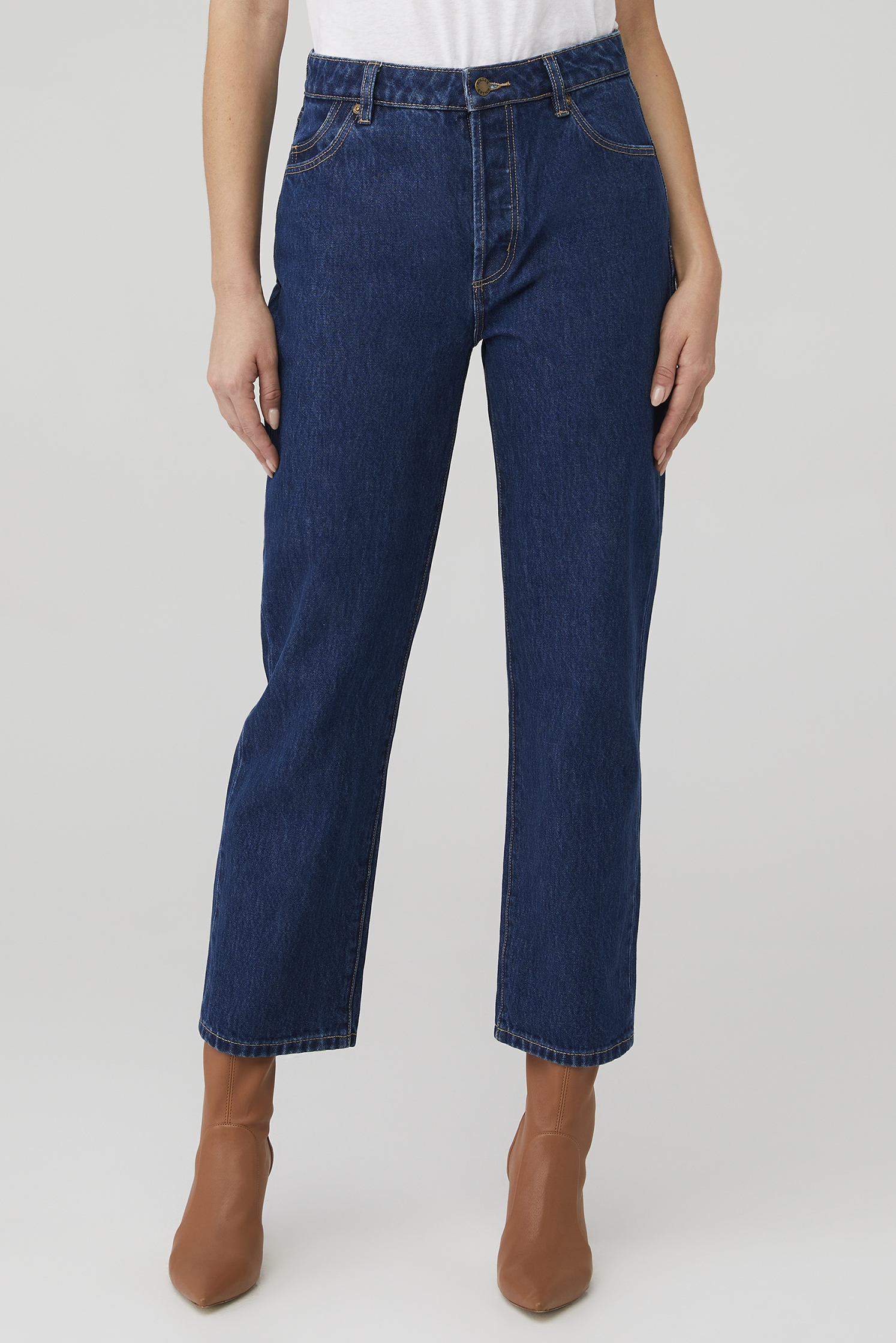 ROLLAS | Classic Straight Ankle Jean in Blue| FashionPass